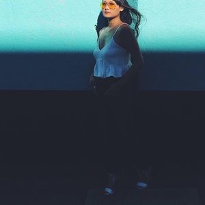 Yellow tinted sunglasses.